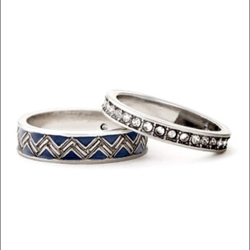 C+I Serengeti Stackable Ring (Navy/Silver Pattern)
